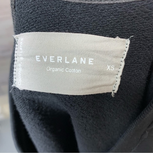 Everlane Sweater Dress Sz XS Black Jersey Organic Cotton 1/2 Sleeve Minimalist - Picture 9 of 11